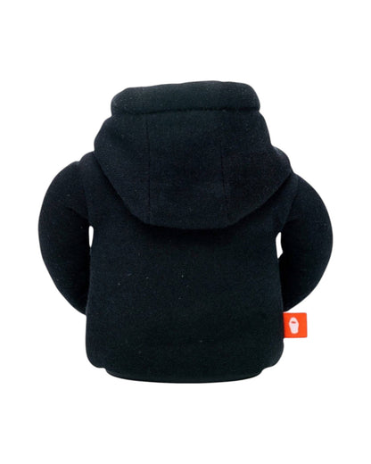 Blink Supply Co black hoodie can cooler with functional hood and drawstrings. Keeps drinks cold.
