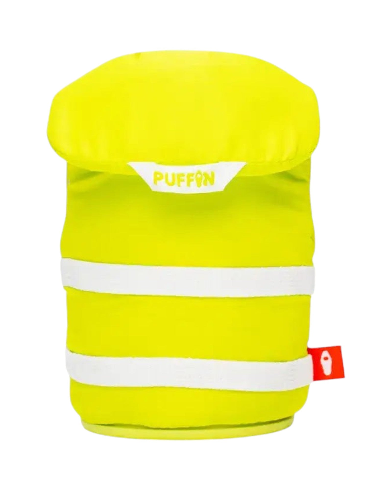 Blink Supply Co The Buoy Key Lime Pie can cooler, a bright yellow flotation device with white stripes and a non-slip base.